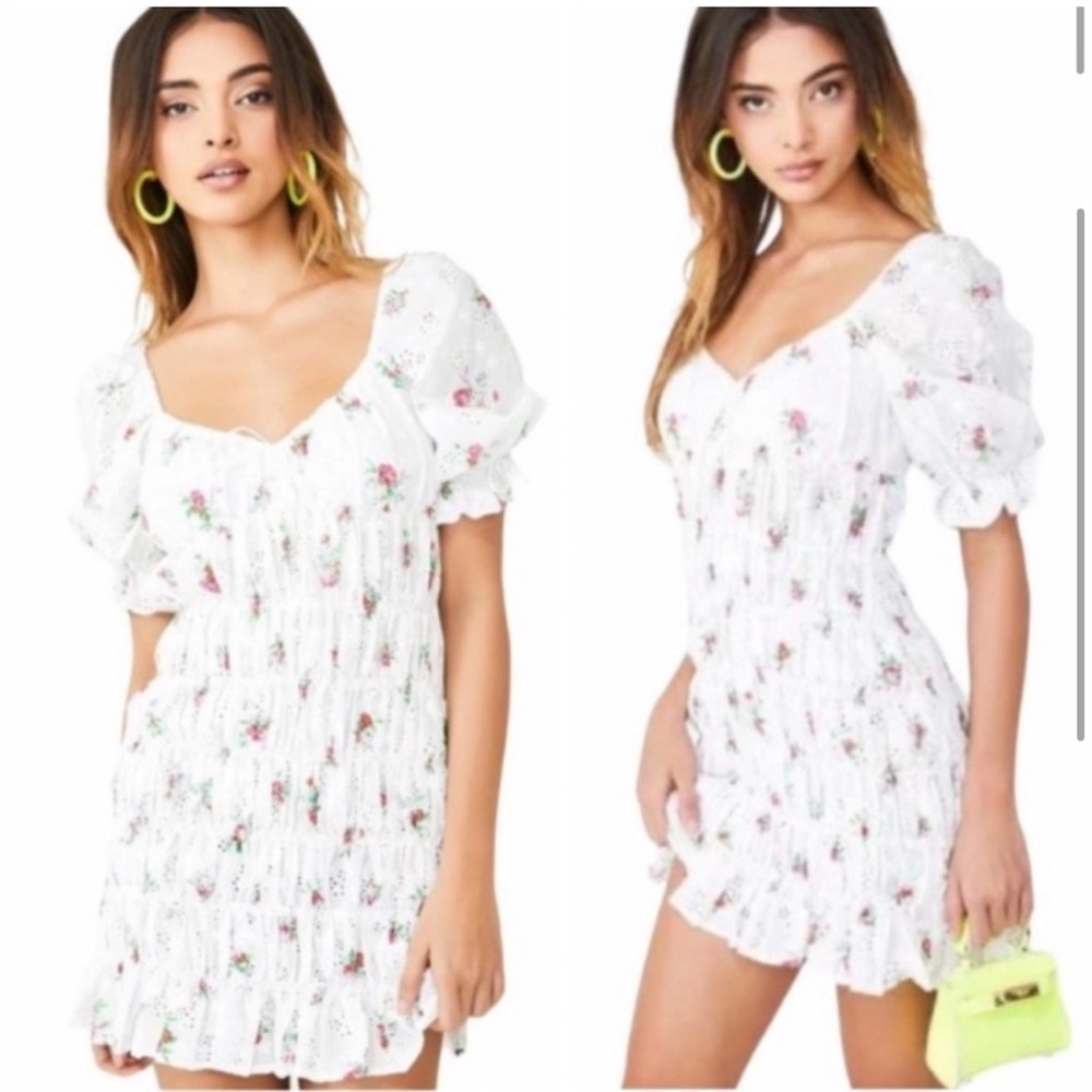 For Love & Lemons Tarte Eyelet Smocked Dress - Picture 3 of 5
